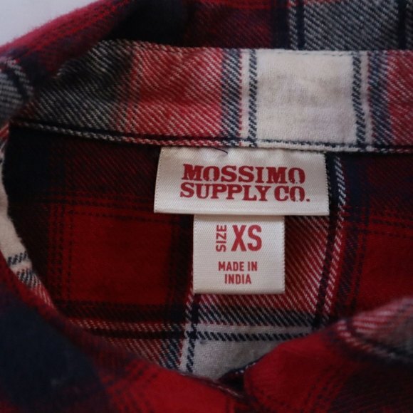 Mossimo Western Style Long Sleeve Plaid Flannel Button Down Shirt Size XS - Picture 7 of 13